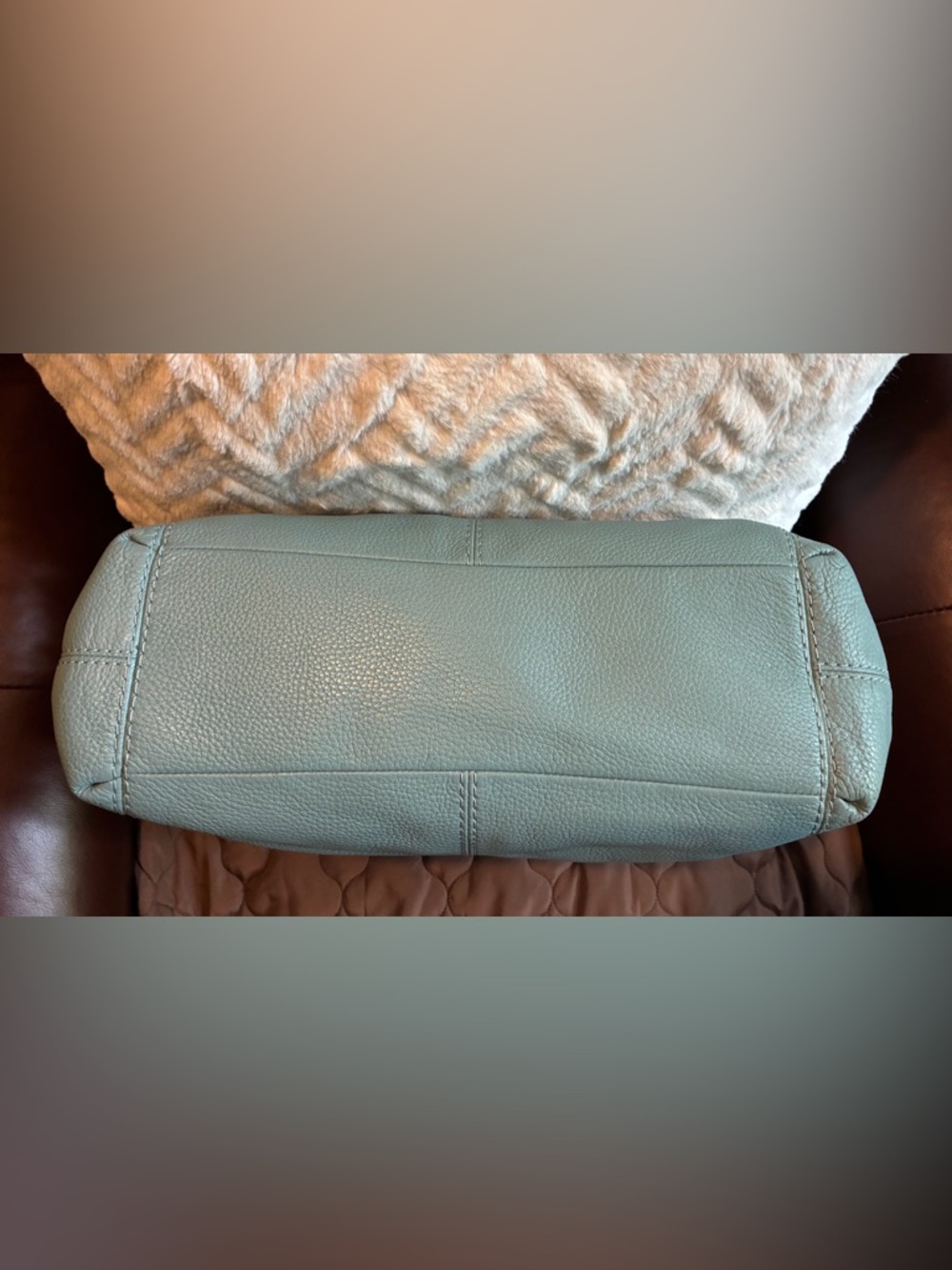 NWOT Coach Blue Pebbled Leather Shoulder Bag - Picture 16 of 16